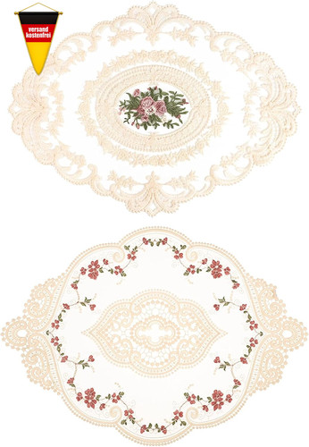 Spitzendeckchen set oval - spitzendeckchen,